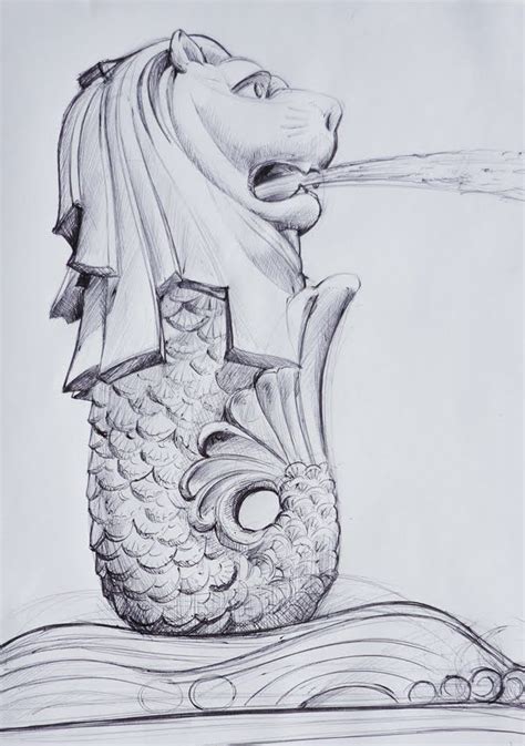 tom gilbert creates... | Art drawings simple, Merlion singapore, Drawings