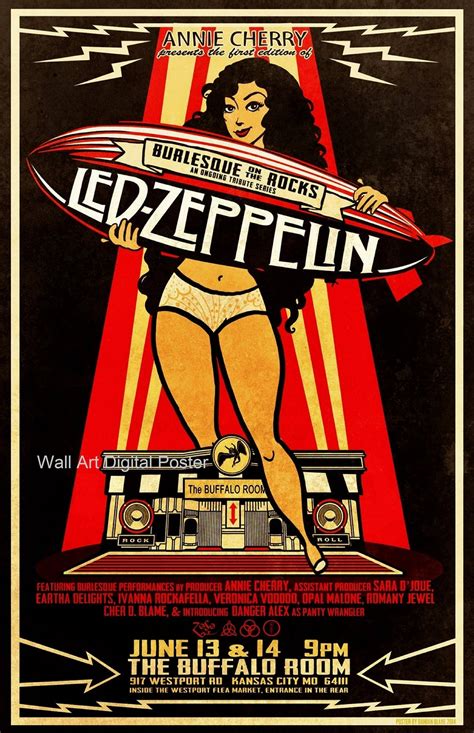 Led Zeppelin Rock Concert Poster Rock Music Poster Wall Art | Etsy