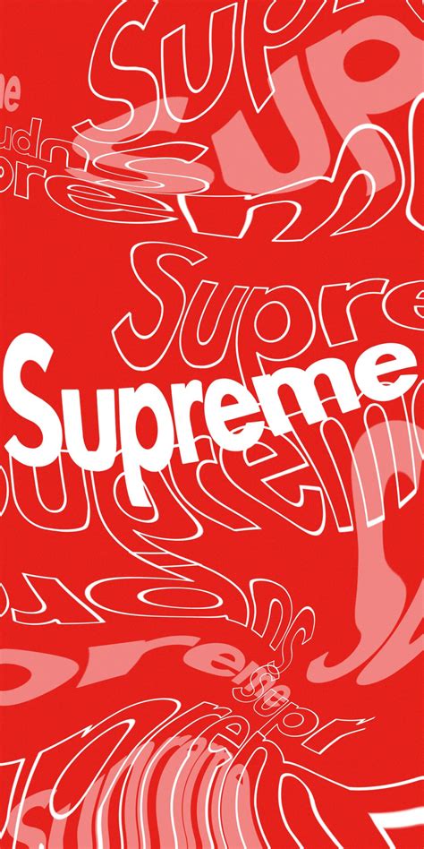 🖍️ Supreme Logo Wavy Red Wallpapers - for Phone - Wallpapers Clan