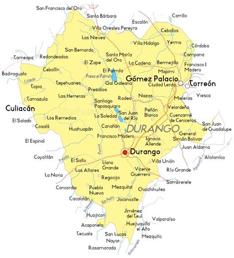 Mexico Map Durango