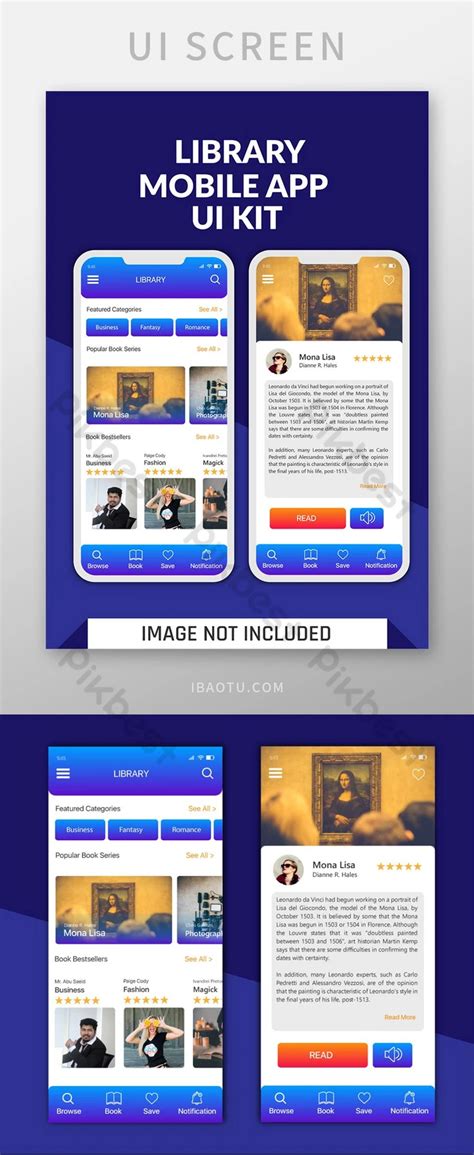 Library Mobile App UI Kit Design | PSD UI Free Download - Pikbest