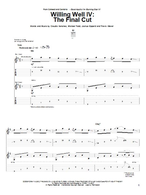 Willing Well IV: The Final Cut by Coheed And Cambria - Guitar Tab ...