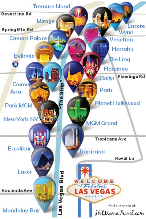 Map of Hotels on the Las Vegas Strip #lasvegas #unitedstates #vegas # ...