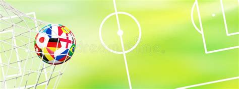 Soccer Ball in the Net of a Goal. Soccer Concept Stock Photo - Image of ...