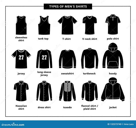 Types of men`s shirts stock vector. Illustration of solid - 132573740