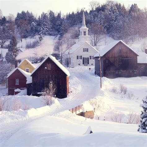 Waits River, Vermont, VT. New England, church, country, winter, snow ...