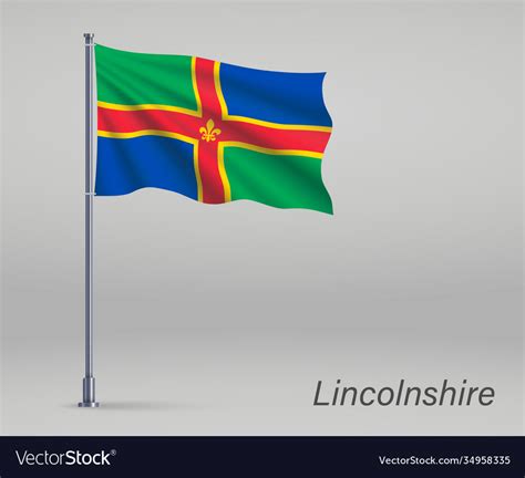 Waving flag lincolnshire - county england Vector Image