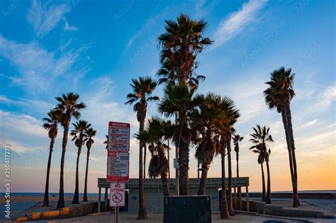 Warning signs outside public toilet facitities on Newport beach in ...