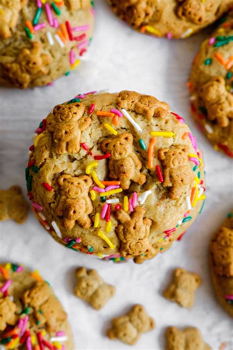 Teddy Graham Funfetti Stuffed Cookie Butter Cookies - One Happy Bite