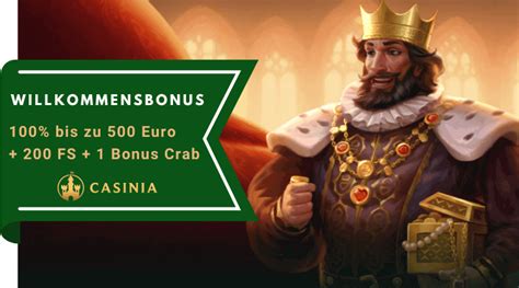 Casinia Casino Bewertung - Willkommensbonus bis zu 500 Euro