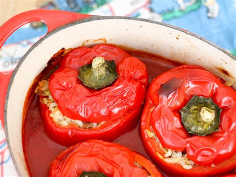 Rice Stuffed Capsicums - Tonight's Dinner Sorted | My Poppet Living