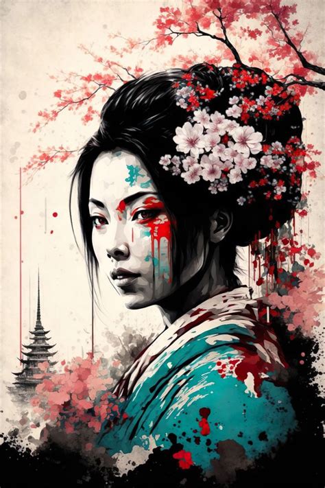 Geisha Kunst, Geisha Art, Japan Painting, Japon Illustration, Different ...