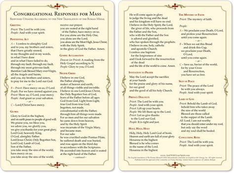 Printable Catholic Mass Prayers And Responses - Printable Calendars AT ...