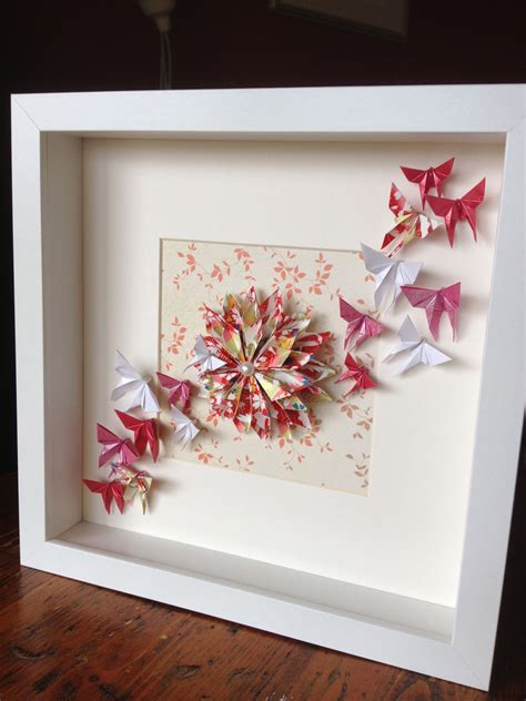 Origami Dahlia and Butterflies in a frame. Order via www.facebook.com ...