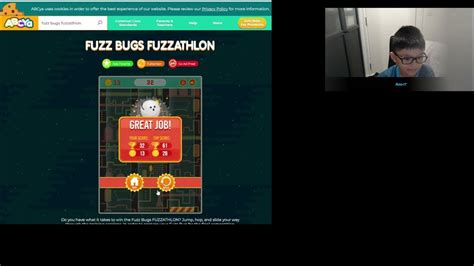 Aadit plays 'Fuzz Bugs Fuzzathlon' on ABCya - YouTube