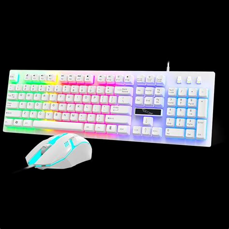 Gaming Keyboard and Mouse Combo, RGB Rainbow LED Backlit Keyboard, PC ...