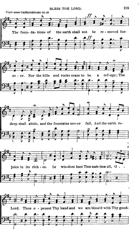 Shaker Music, Song: bless the lord - sheet music and PDF