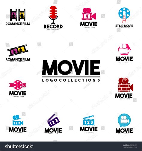 Movie Logo Design Template Film Symbols Stock Vector (Royalty Free ...