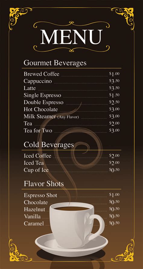 Coffee Shop Menu Ideas Coffee shop menu | Cardápio de café, Cardapio de ...