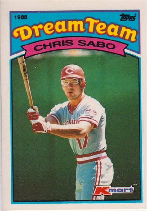 Chris Sabo 1988 Topps Kmart Dream Team Rookie Card #3 - Baseball Cards