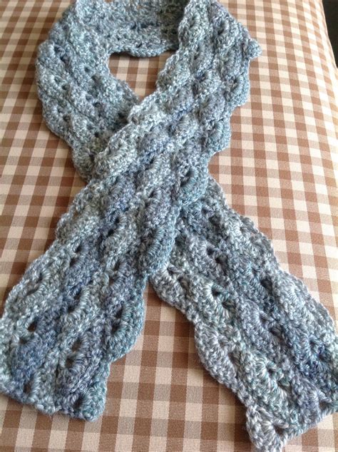 Shell stitch scarf | Shell stitch, Crochet projects, Scarf