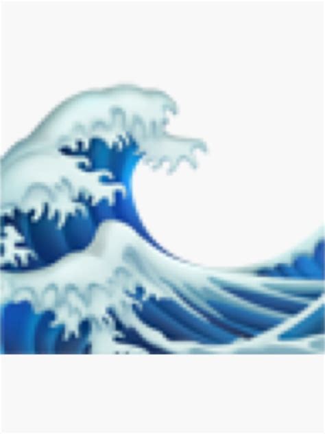 "Ocean wave emoji print" Sticker for Sale by emmyb555 | Redbubble