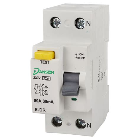 Danson 80A 30mA Double Pole 2 Module RCD - Type A | ElectricalDirect