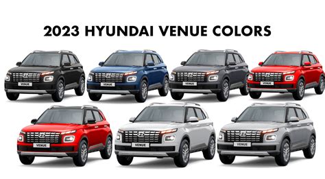 2023 Hyundai Venue Colors: Black, Red, Blue, White, Silver, Grey - GaadiKey