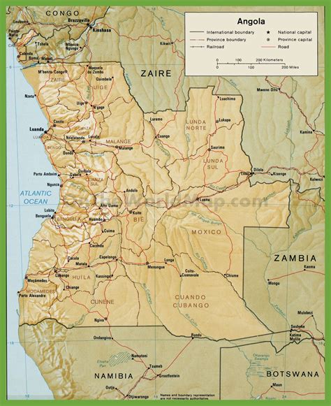 Road map of angola - Ontheworldmap.com