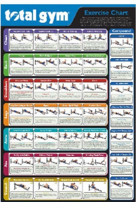 Total Gym Wall Chart with 35 Exercises | Gym workout chart, Total gym ...