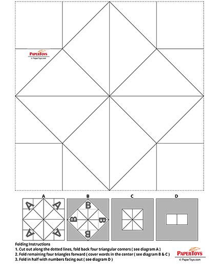 11+ Paper Fortune Teller Template PNG - Planess