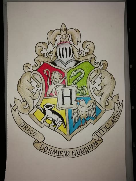 Hogwarts Crest Drawing at PaintingValley.com | Explore collection of ...