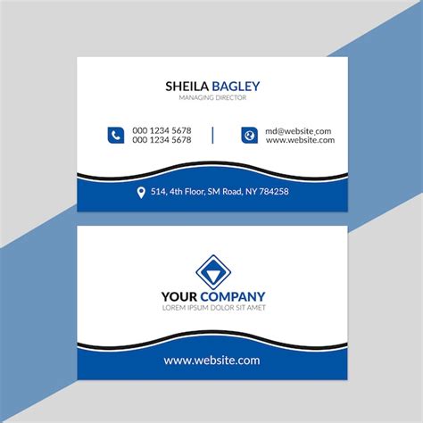 Premium Vector | Blue business card