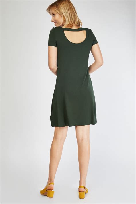 Short Sleeve Green Jersey Dress - Just $7