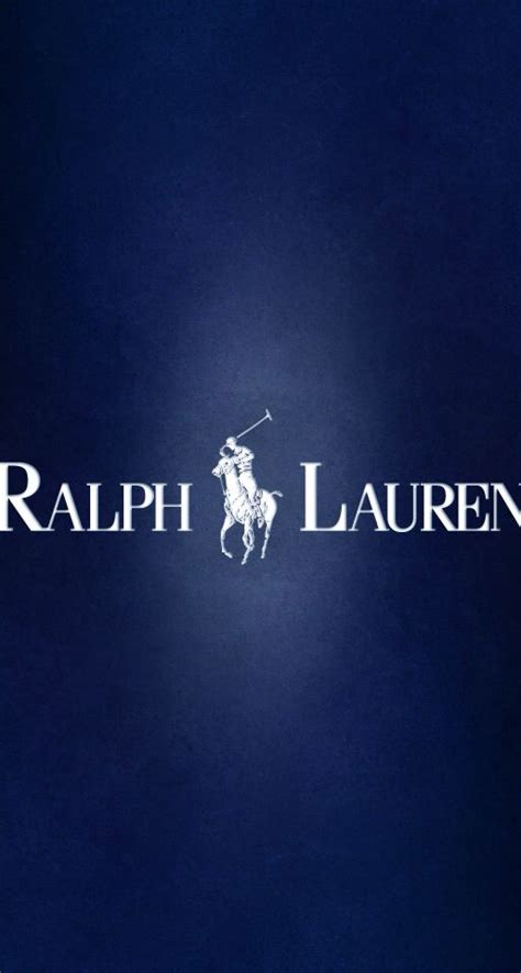 the logo for ralph lauren on a dark blue background with white ...