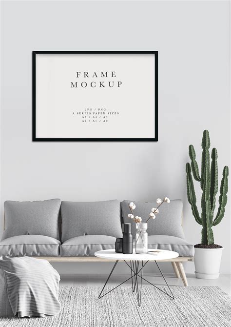 Frame Mockup #442, Black Landscape Frame Mockup - FilterGrade