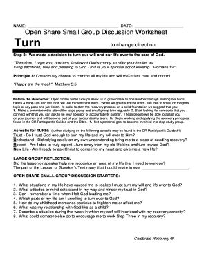 Celebrate Recovery 12 Steps Worksheets PDF | airSlate SignNow