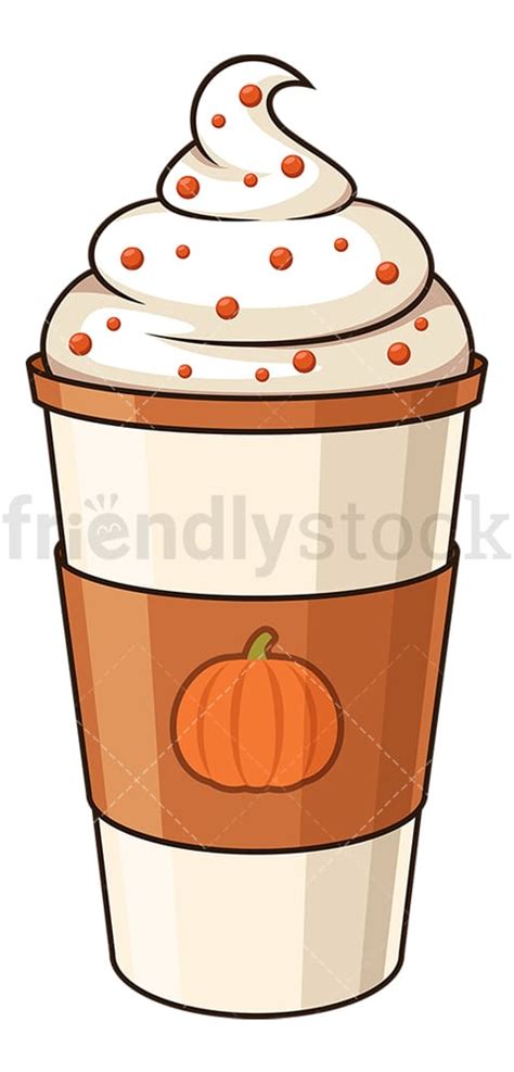 Pumpkin Spice Latte Cartoon Vector Clipart - FriendlyStock