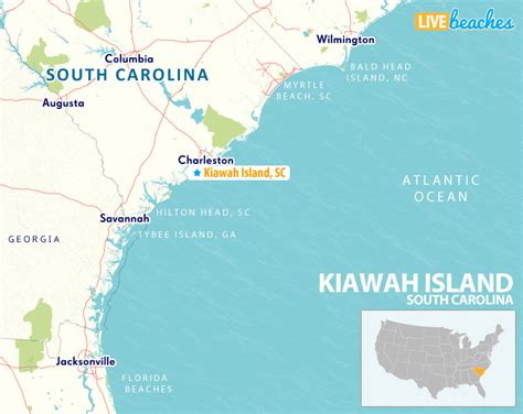 Map of Kiawah Island, South Carolina - Live Beaches