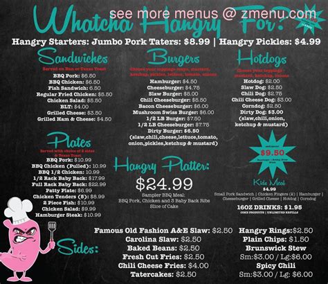 Online Menu of Hangry's Grill Restaurant, Clarkesville, Georgia, 30523 ...