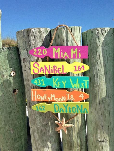 Personalized Beach Directional Sign Mileage Sign Beach | Etsy | Beach ...