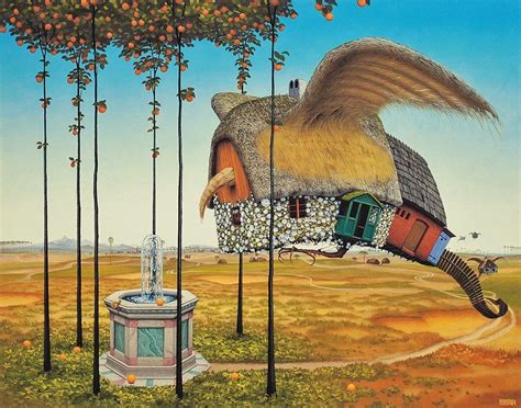 "House At Source" by Jacek Yerka | Pintura surrealista, Arte visionario ...