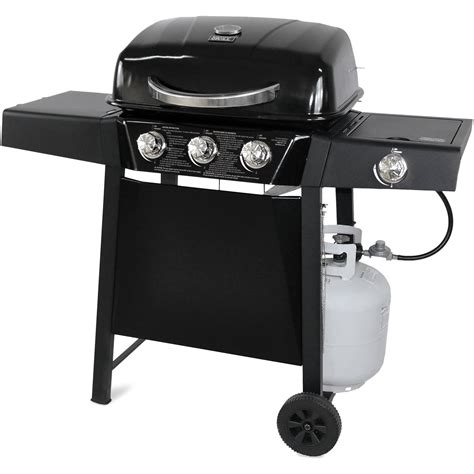 3 Burner LP Gas Grill, Black with Side Burner - Walmart.com