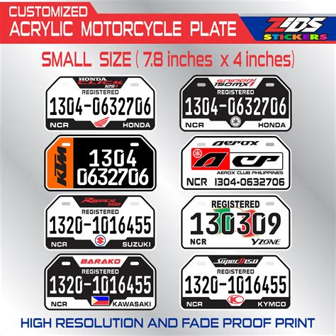 Printable For Registration Plate Motorcycle Template - Printable ...