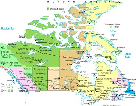 Canada Time Zones Map live - Current local time with time zone - Canada ...