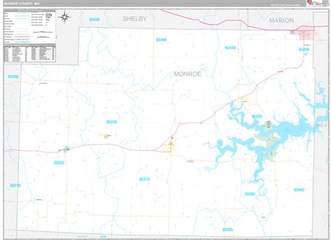 Monroe County, MO Wall Map Premium Style by MarketMAPS - MapSales