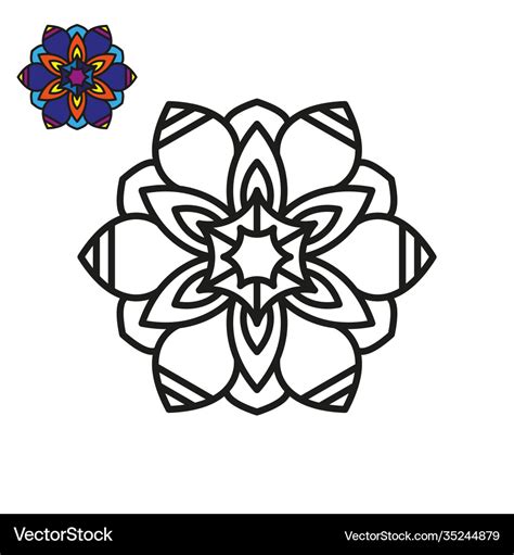 Simple mandala element a flower pattern Royalty Free Vector