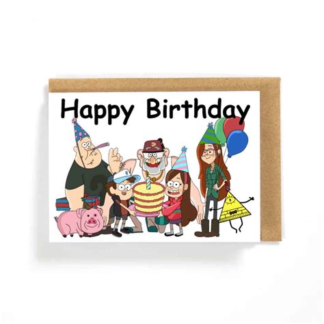 Gravity Falls Happy Birthday Card - Etsy