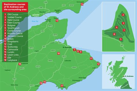 Golf Destination Maps - Tea & Type