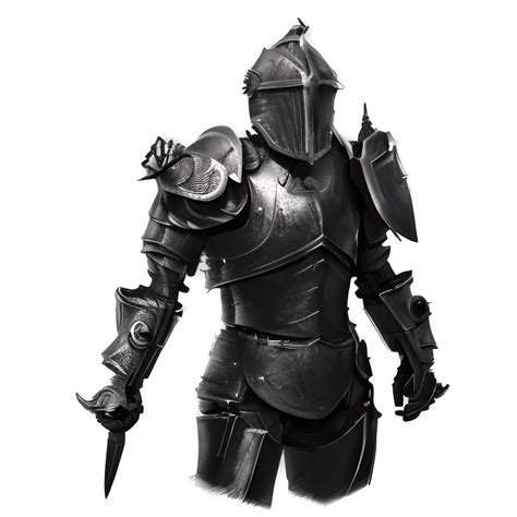 Knight in Black Armor Graphic · Creative Fabrica